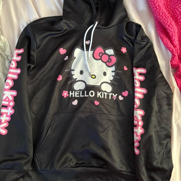 Sanrio Sweaters - Sanrio Hello Kitty Black Hoodie with Pink Accents